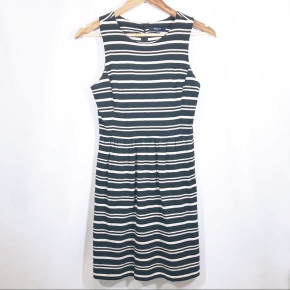 MADEWELL Afternoon Dress in Textured Stripe - Picture 1 of 5